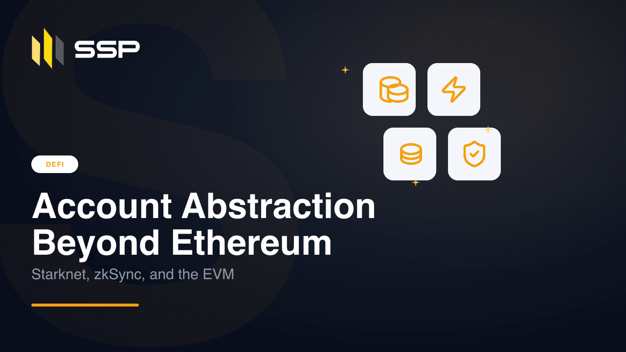 Account Abstraction Beyond Ethereum cover with the DEFI badge and a grid of icon cards on a dark navy background
