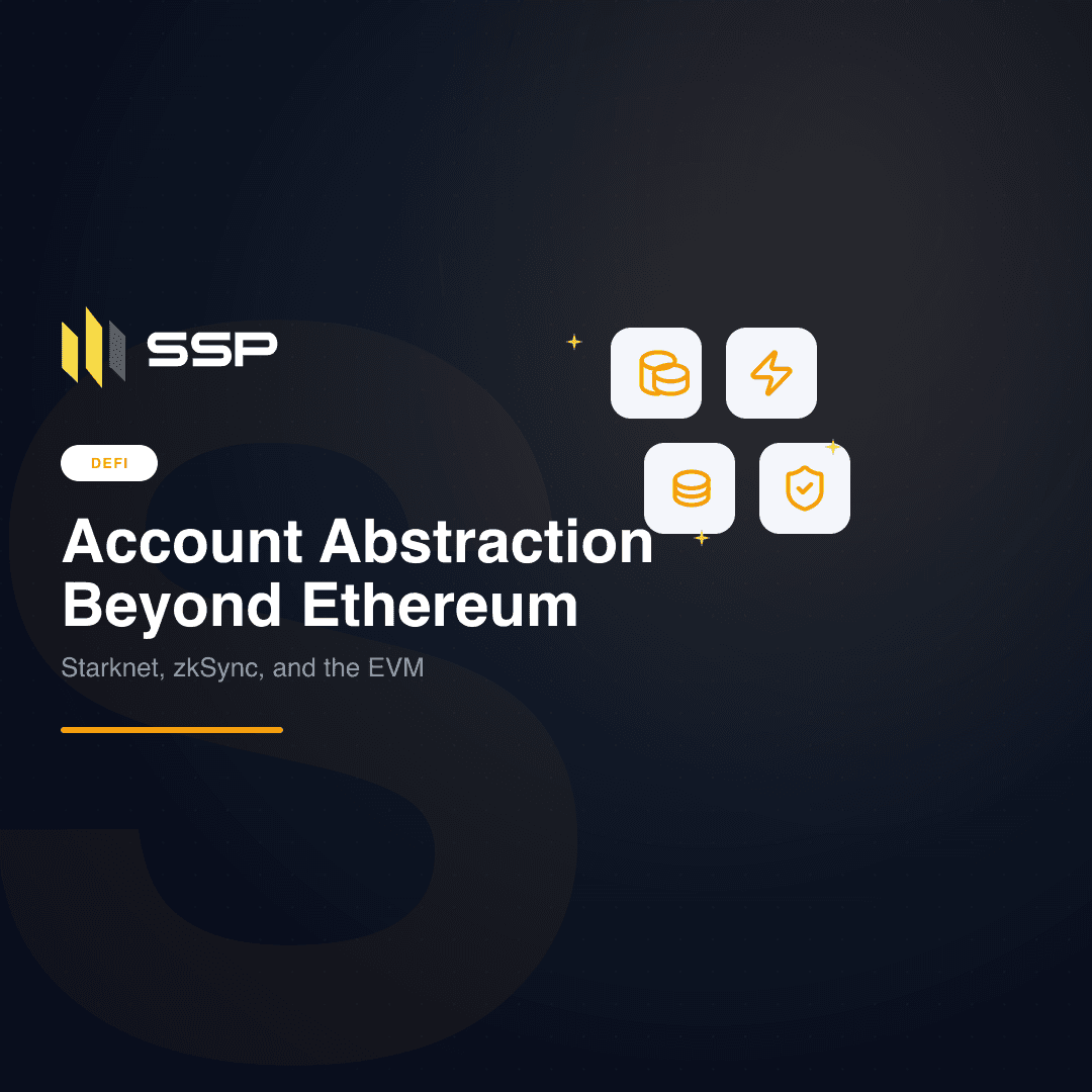 Square cover for Account Abstraction Beyond Ethereum showing the SSP logo and amber smart-account icons