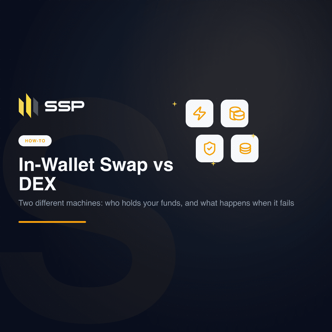 SSP Academy cover: comparing SSP's in-wallet swap with a DEX swap